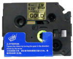 Compatibil Banda compatibila Brother TZ-811 / TZe-811, 6mm x 8m, text negru / fundal auriu (TZe-811)