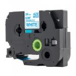 Compatibil Banda compatibila Brother TZ-FX253 / TZe-FX253, 24mm x 8m, flexi, text albastru / fundal alb (TZe-FX253)