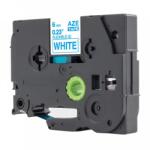 Compatibil Banda compatibila Brother TZ-FX213 / TZe-FX213, 6mm x 8m, flexi, text albastru / fundal alb (TZe-FX213)