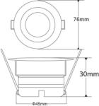 BRAYTRON MINICOB 5W Spot tip DOWNLIGHT 3000K (BH06-00900)