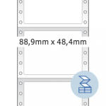  Herma No. 8204 fehér színű 88, 9 x 48, 4 mm méretű, 1 pályás, mátrix nyomtatóval nyomtatható, öntapadó leporellós címke, permanens ragasztóval - kiszerelés: 3000 címke / doboz