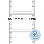  Herma No. 8183 kék színű 88, 9 x 35, 7 mm méretű, 1 pályás, mátrix nyomtatóval nyomtatható, öntapadó leporellós címke, permanens ragasztóval - kiszerelés: 2000 címke / doboz