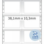 HERMA No. 8228 fehér színű 38, 1 x 10, 3 mm méretű, 2 pályás, mátrix nyomtatóval nyomtatható, öntapadó leporellós címke, permanens ragasztóval - kiszerelés: 24000 címke / doboz