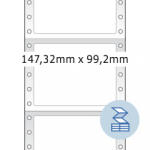  Herma No. 8292 fehér színű 147, 32 x 99, 2 mm méretű, 1 pályás, mátrix nyomtatóval nyomtatható, öntapadó leporellós címke, permanens ragasztóval - kiszerelés: 3000 címke / doboz
