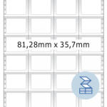  Herma No. 8242 fehér színű 81, 28 x 35, 7 mm méretű, 4 pályás, mátrix nyomtatóval nyomtatható, öntapadó leporellós címke, permanens ragasztóval - kiszerelés: 16000 címke / doboz
