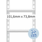  Herma No. 8203 fehér színű 101, 6 x 73, 8 mm méretű, 1 pályás, mátrix nyomtatóval nyomtatható, öntapadó leporellós címke, permanens ragasztóval - kiszerelés: 2000 címke / doboz