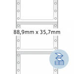  Herma No. 8181 sárga színű 88, 9 x 35, 7 mm méretű, 1 pályás, mátrix nyomtatóval nyomtatható, öntapadó leporellós címke, permanens ragasztóval - kiszerelés: 2000 címke / doboz