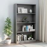 vidaXL Bibliotecă cu 4 rafturi, gri, 80 x 24 x 142 cm, PAL (800911) Biblioteca