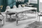 LuxD Stílusos étkezőasztal Rococo 180 cm ezüst márvány