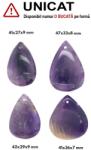  Pandantiv Ametist Fantoma Oval cu Gaura - 41-47 x 27-33 x 7-9 mm - ( XXL ) - 1 Buc