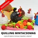  Tyúkok - Quilling minta (180db csík 4db mintához és leírás, eszközök)
