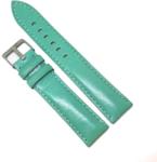 Curea Ceas XL din Piele Naturală Neagră, Dublu Strat cu Interior Negru și Cusătură Roșie Contrastantă (18mm - 22mm) (WZ3859)