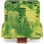Wago 2-conductor ground terminal block; 50 mm2; suitable for Ex e II applications; lateral marker slots; only for DIN 35 x 15 rail; 2.3 mm thick; copper; POWER CAGE CLAMP; 50, 00 mm2; green-yellow (285-157