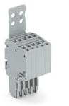 Wago 2-conductor female connector; Strain relief plate; 1.5 mm2; 5-pole; 1, 50 mm2; gray (2020-205/133-000)
