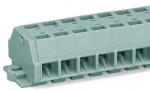 Wago 4-conductor terminal strip; 11-pole; without push-buttons; with fixing flanges; for screw or similar mounting types; Fixing hole 3.2 mm Ø; 1.5 mm2; CAGE CLAMP®; 1, 50 mm2; gray (260-211)