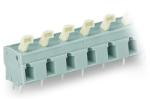 Wago PCB terminal block; push-button; 2.5 mm2; Pin spacing 10/10.16 mm; 4-pole; CAGE CLAMP®; commoning option; 2, 50 mm2; gray (257-604)