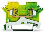 Wago 2-conductor ground terminal block; 2.5 mm2; lateral marker slots; for DIN-rail 35 x 15 and 35 x 7.5; CAGE CLAMP®; 2, 50 mm2; green-yellow (280-607)