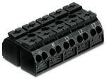 Wago 4-conductor chassis-mount terminal strip; suitable for Ex e II applications; 5-pole; PE-N-L1-L2-L3; without ground contact; for 3 mm ø screw and nut; 4 mm2; 4, 00 mm2; black (862-1505/999-950)
