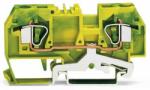 Wago 2-conductor ground terminal block; 6 mm2; suitable for Ex e II applications; center marking; for DIN-rail 35 x 15 and 35 x 7.5; CAGE CLAMP®; 6, 00 mm2; green-yellow (282-907/999-950)
