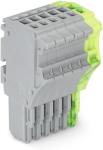 Wago 1-conductor female plug; 1.5 mm2; 6-pole; 1, 50 mm2; gray, green-yellow (2020-106/000-036)