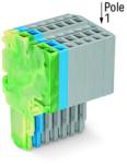 Wago 2-conductor female connector; 1.5 mm2; 8-pole; 1, 50 mm2; green-yellow, blue, gray (2020-208/000-039)