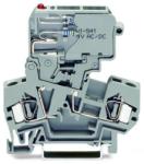 Wago 2-conductor fuse terminal block; with pivoting fuse holder; for 5 x 30 mm miniature metric fuse; with blown fuse indication by LED; 30 - 65 V; for DIN-rail 35 x 15 and 35 x 7.5; 4 mm2; CAGE CLAMP®; 4,