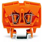 Wago 2-conductor miniature through terminal block; 2.5 mm2; with test option; center marking; for DIN-15 rail; CAGE CLAMP®; 2, 50 mm2; orange (264-706)