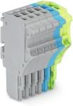Wago 1-conductor female plug; 1.5 mm2; 6-pole; 1, 50 mm2; gray, blue, green-yellow (2020-106/000-038)