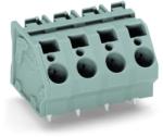 Wago PCB terminal block; 6 mm2; Pin spacing 10 mm; 4-pole; CAGE CLAMP®; commoning option; 6, 00 mm2; gray (745-1354)