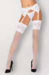 Livco Corsetti Marijsen szexi hófehér harisnya extra széles csipkével S/M