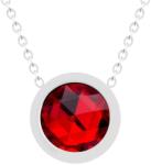 Preciosa oțel colier Gemini cu cehă cristal Preciosa 7339 63 roșu