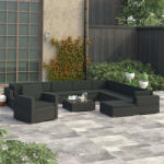 vidaXL 12 részes polyrattan kertibútor-garnitúra párnákkal 46750
