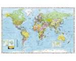 Stiefel Falitérkép, A Föld országai 136x96 cm fémléces térkép, (12700971FL)