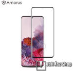 Amorus SAMSUNG Galaxy S20, Galaxy S20 5G, AMORUS üvegfólia, Full glue, Full cover, 0, 33mm, 9H, Fekete