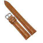  Curea de ceas din Piele Naturala - Culoare Maro-Deschis, Imprimeu crocodil - 14mm 16mm - WZ3870 (WZ3870)