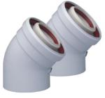  TRICOX PAKÖ502C Koncentrikus PPs/alu könyök 60/100mm 45°, (2db) (TRI_PAKO502)