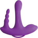 Pipedream 3Some Rock N' Ride Silicone Vibrator Purple Vibrator