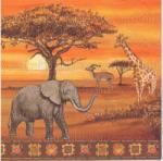  Szalvéta Afrikai állatok naplementében (ro_SZ0321-009801)