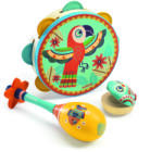 DJECO Set instrumente muzicale, tamburina, castanieta, maracas - Djeco (DJ06016) Instrument muzical de jucarie