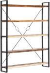 vidaXL Bibliotecă cu 5 rafturi, 140 x 30 x 180 cm, lemn masiv reciclat (286583) Biblioteca