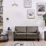 vidaXL Canapea cu 2 locuri, gri taupe, material textil (287159) Canapea