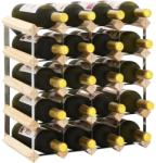 vidaXL Suport sticle de vin pentru 20 sticle, lemn masiv de pin (282469) - vidaxl Suport sticla vin