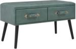 vidaXL Măsuță de cafea, verde marin, 80 x 40 x 46 cm, piele ecologică (247546) Masa de cafea