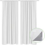 vidaXL Draperii opace, 2 buc. , strat dublu, 140 x 245 cm, alb (130367)