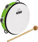 Nino Percussion NINO51GG abs tamburin, egysoros, zöld, nikkel/ezüst csengők