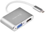 SilverStone Adaptor de la USB Type-C la HDMI si VGA Silverstone EP16 Charcoal, SST-EP16C