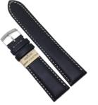 Morellato Curea pentru ceas Morellato Castagno Grana Vitello - Culoare neagra, cusatura alba - 20mm, 22mm - A01U3687934019CR (A01U3687934019CR)