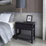 vidaXL Noptieră din lemn negru (242872) - vidaxl