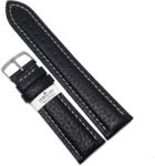Morellato Curea pentru Ceas Morellato Kuga Cuoio Rugato - Culoare Neagra, cusatura Alba - 18mm, 20mm, 22mm, 24mm - A01U3689A38019CR (A01U3689A38019CR)