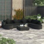 vidaXL 8 részes polyrattan garnitúra párnákkal 46751
